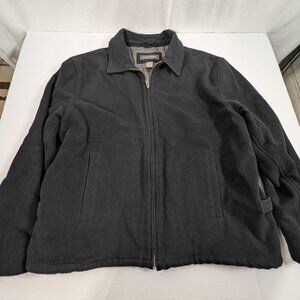 Banana Republic Jacket Men XL Black Full Zip Bomber Wool/Cashmere Blend Coat